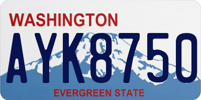 WA license plate AYK8750