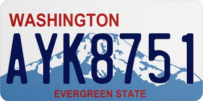 WA license plate AYK8751