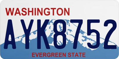WA license plate AYK8752