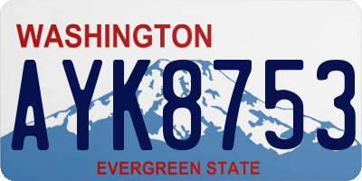 WA license plate AYK8753