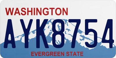 WA license plate AYK8754