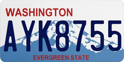 WA license plate AYK8755