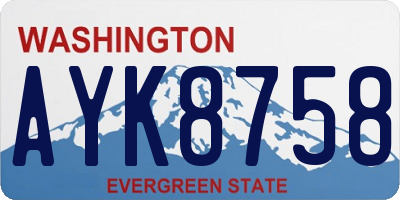 WA license plate AYK8758