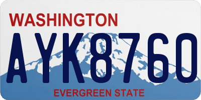 WA license plate AYK8760