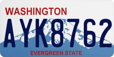 WA license plate AYK8762