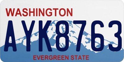 WA license plate AYK8763