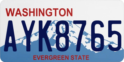WA license plate AYK8765