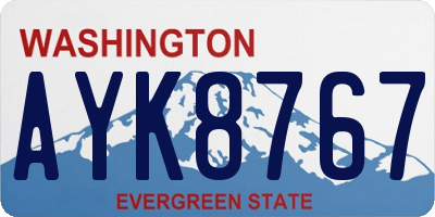 WA license plate AYK8767
