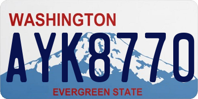 WA license plate AYK8770