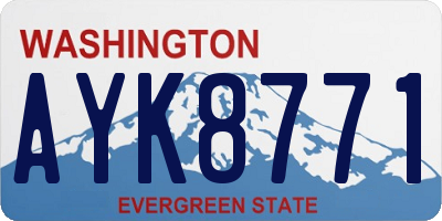 WA license plate AYK8771