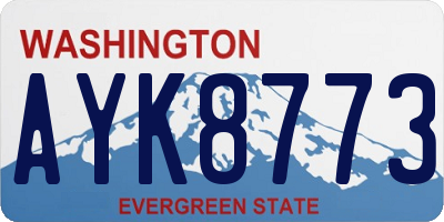 WA license plate AYK8773