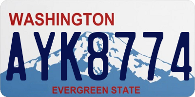 WA license plate AYK8774