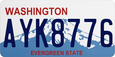 WA license plate AYK8776