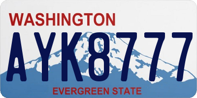 WA license plate AYK8777