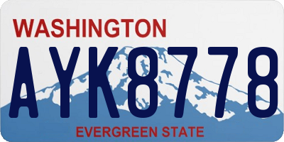 WA license plate AYK8778