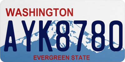 WA license plate AYK8780