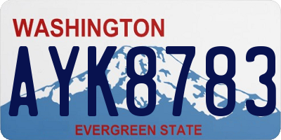WA license plate AYK8783