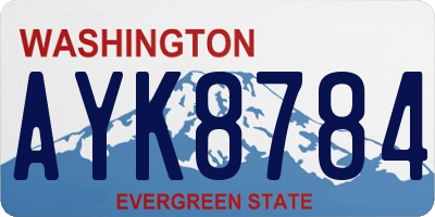 WA license plate AYK8784