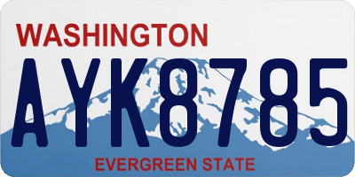 WA license plate AYK8785