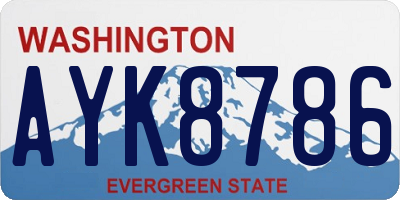 WA license plate AYK8786