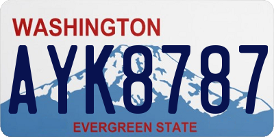 WA license plate AYK8787