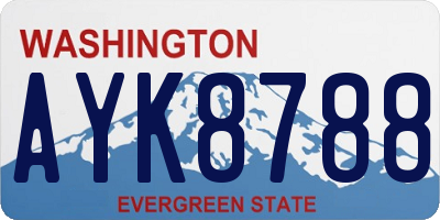 WA license plate AYK8788