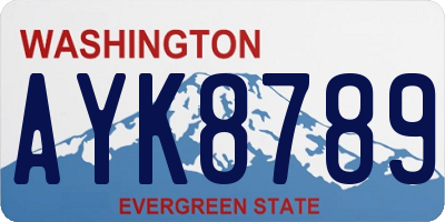 WA license plate AYK8789
