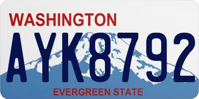 WA license plate AYK8792