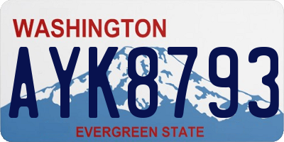 WA license plate AYK8793