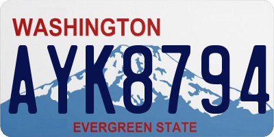 WA license plate AYK8794