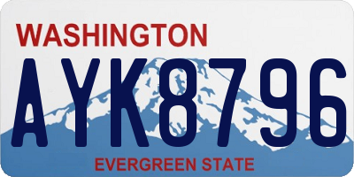 WA license plate AYK8796