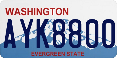WA license plate AYK8800