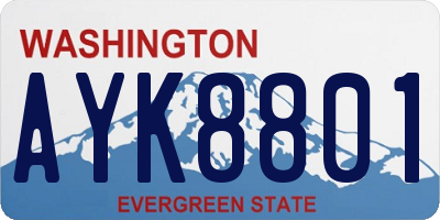 WA license plate AYK8801