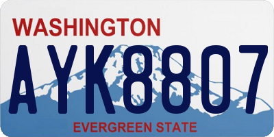 WA license plate AYK8807