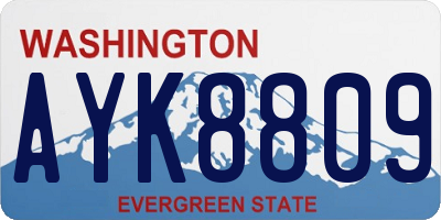 WA license plate AYK8809