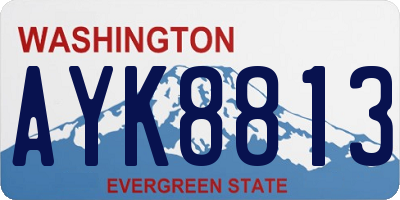 WA license plate AYK8813