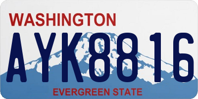 WA license plate AYK8816