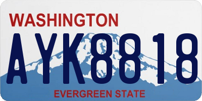WA license plate AYK8818