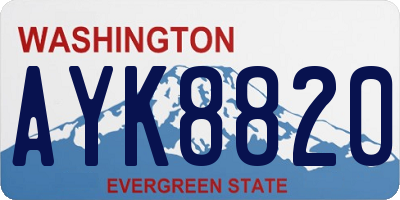 WA license plate AYK8820