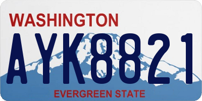 WA license plate AYK8821