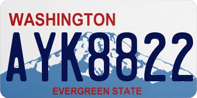 WA license plate AYK8822