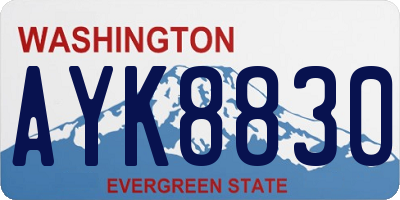 WA license plate AYK8830