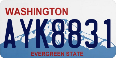 WA license plate AYK8831