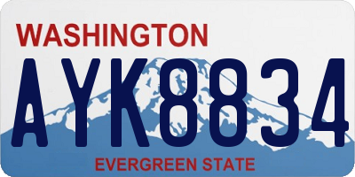 WA license plate AYK8834