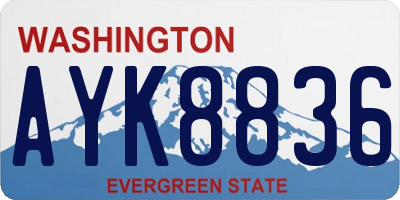 WA license plate AYK8836