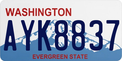 WA license plate AYK8837