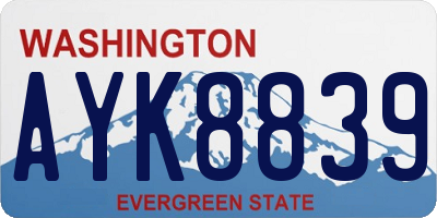 WA license plate AYK8839
