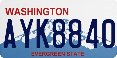 WA license plate AYK8840