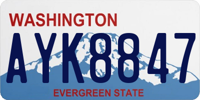 WA license plate AYK8847