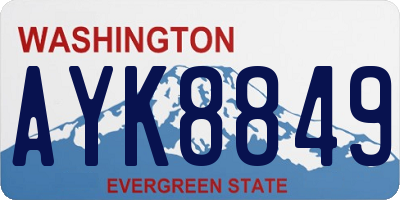 WA license plate AYK8849